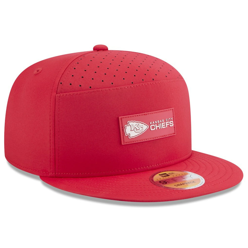 Kansas City Chiefs New Era 2025 Sideline Split Panel 9FIFTY Snapback Hat - Red for sale
