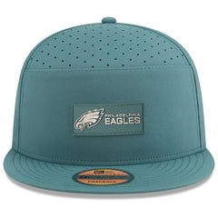 Philadelphia Eagles New Era 2025 Sideline Split Panel 9FIFTY Snapback Hat - Midnight Green discount