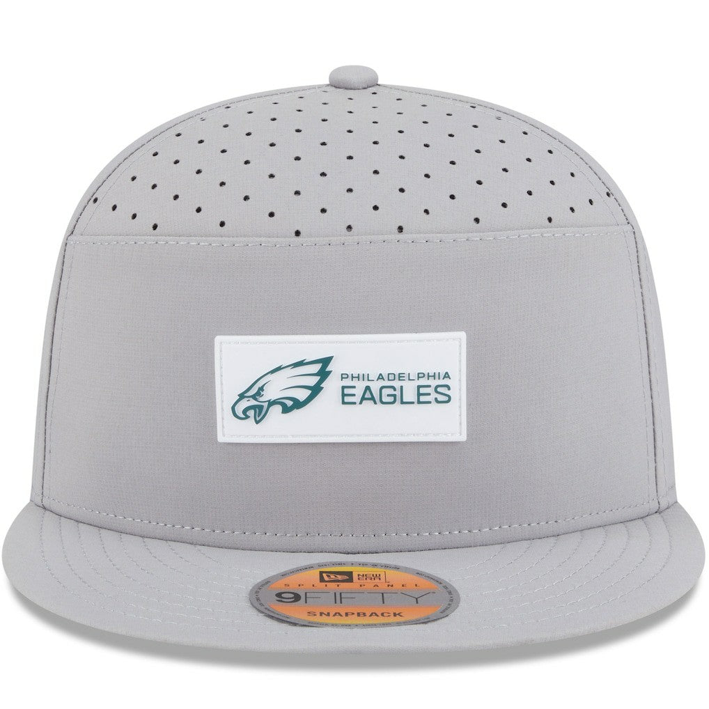 Philadelphia Eagles New Era 2025 Sideline Split Panel 9FIFTY Snapback Hat - Gray online