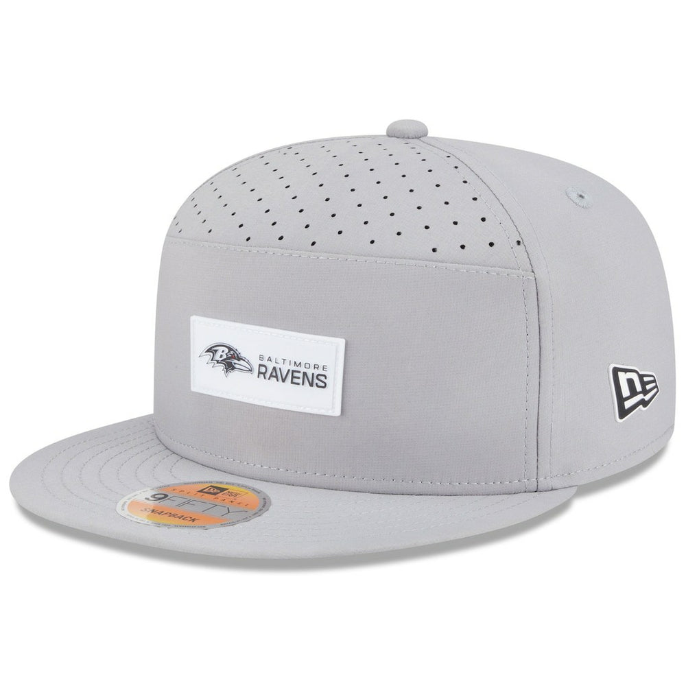 Baltimore Ravens New Era 2025 Sideline Split Panel 9FIFTY Snapback Hat - Gray sale