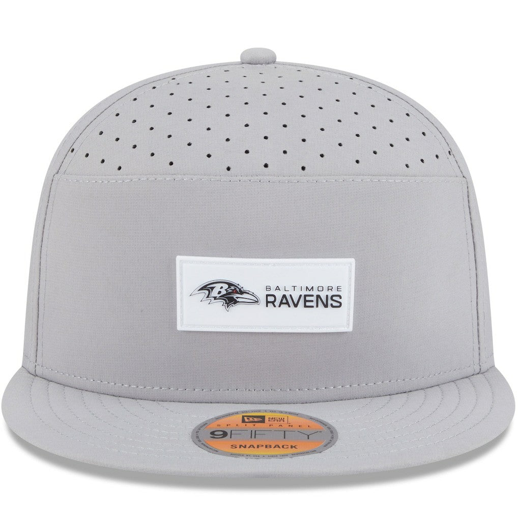 Baltimore Ravens New Era 2025 Sideline Split Panel 9FIFTY Snapback Hat - Gray sale