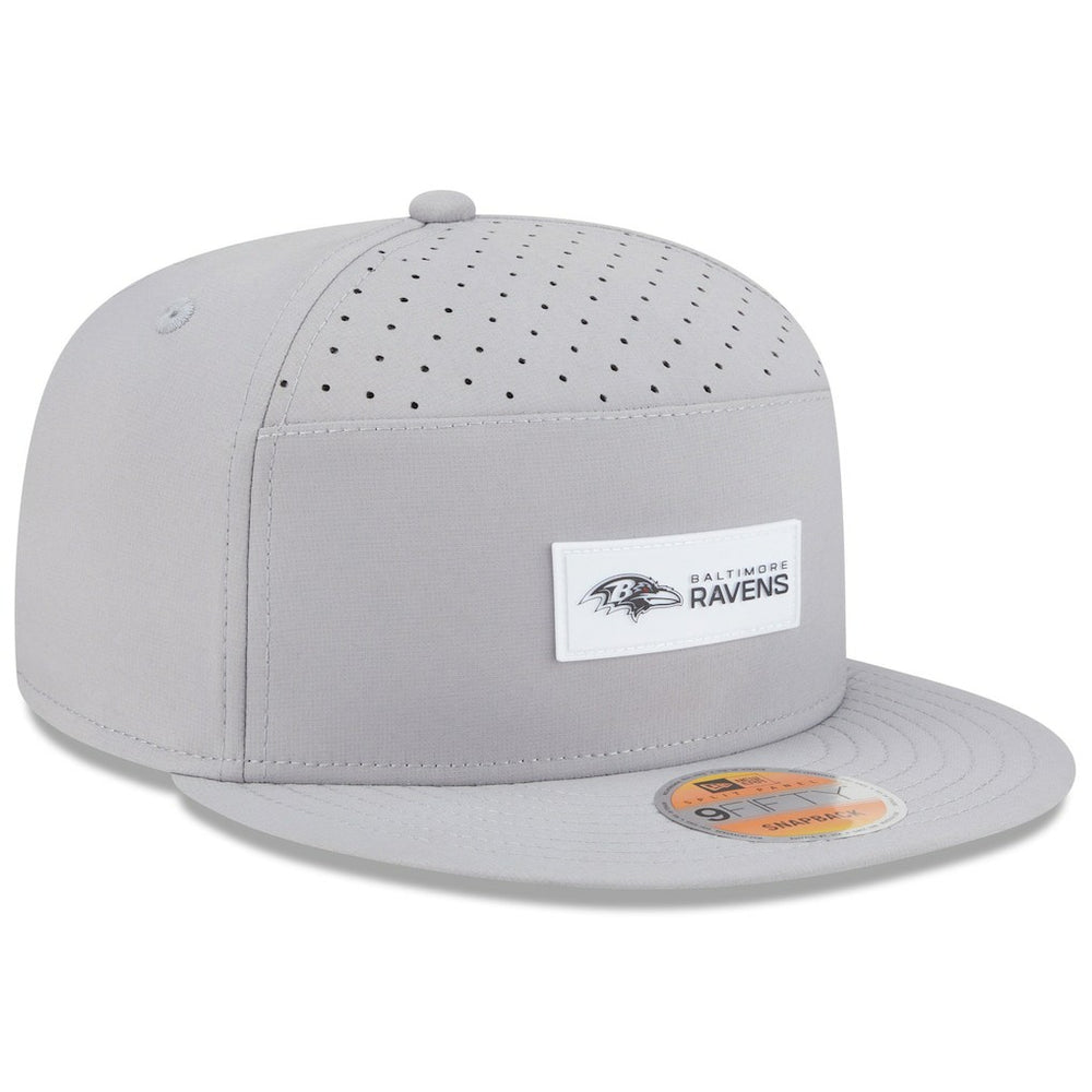 Baltimore Ravens New Era 2025 Sideline Split Panel 9FIFTY Snapback Hat - Gray sale