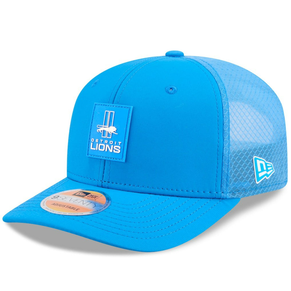 Detroit Lions New Era 2025 Sideline Throwback 9SEVENTY Trucker Adjustable Hat - Blue cheap
