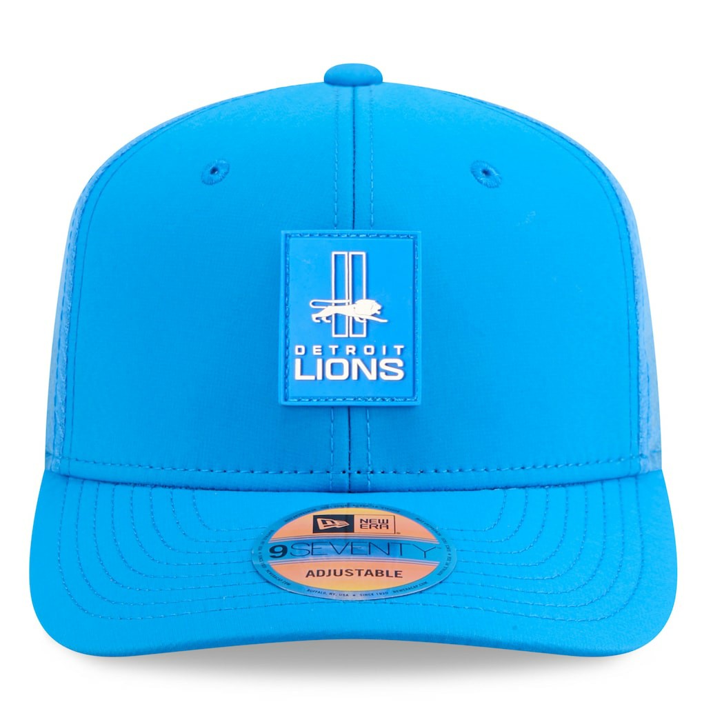Detroit Lions New Era 2025 Sideline Throwback 9SEVENTY Trucker Adjustable Hat - Blue cheap