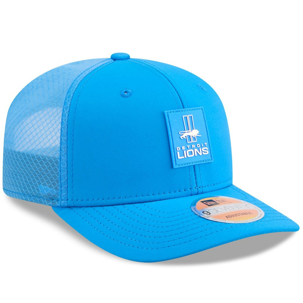 Detroit Lions New Era 2025 Sideline Throwback 9SEVENTY Trucker Adjustable Hat - Blue cheap