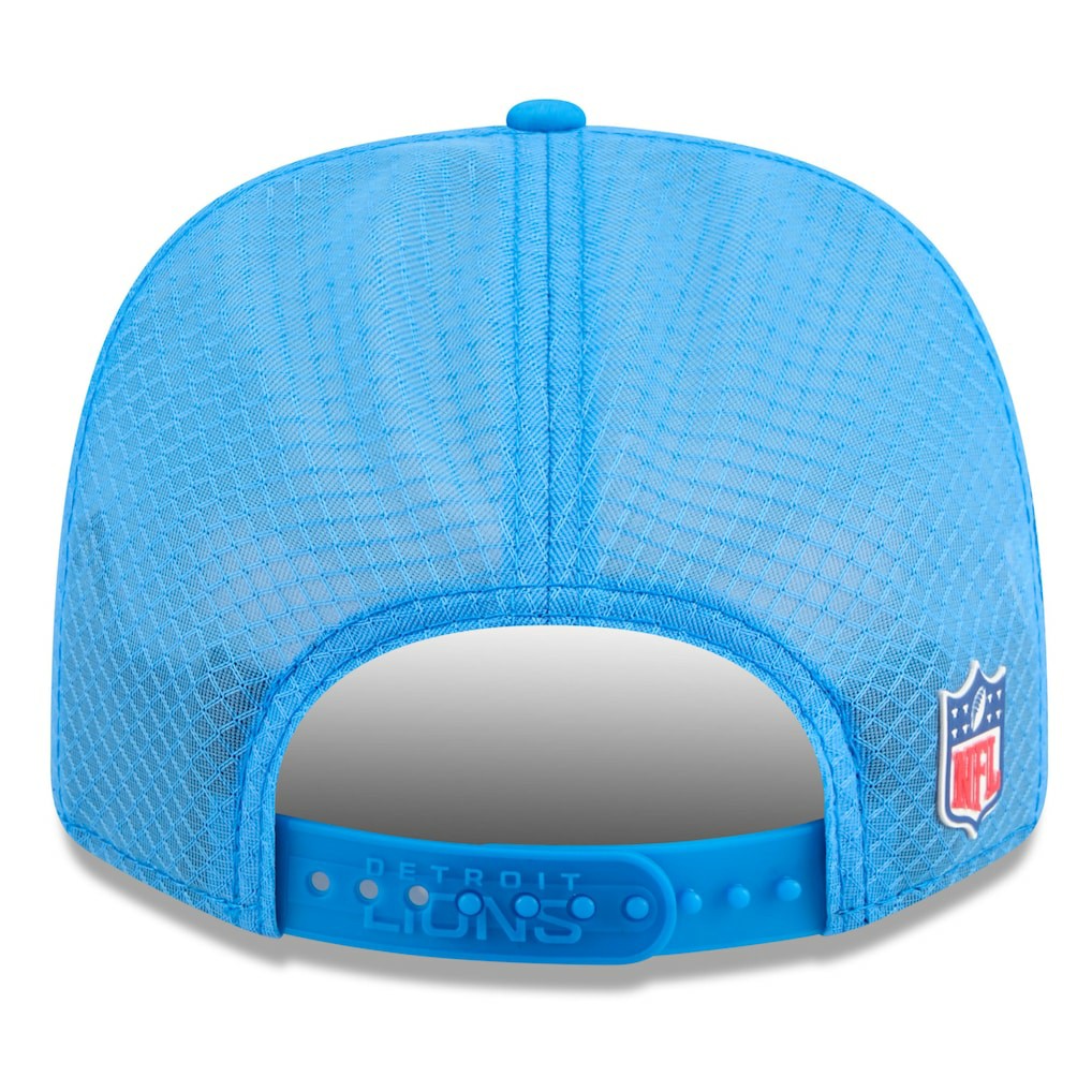 Detroit Lions New Era 2025 Sideline Throwback 9SEVENTY Trucker Adjustable Hat - Blue cheap
