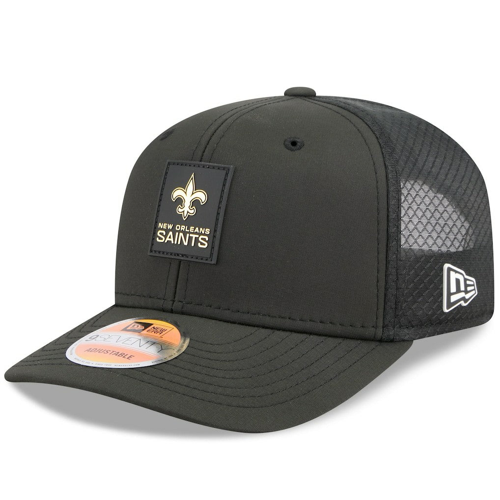 New Orleans Saints New Era 2025 Sideline 9SEVENTY Trucker Adjustable Hat - Black for sale