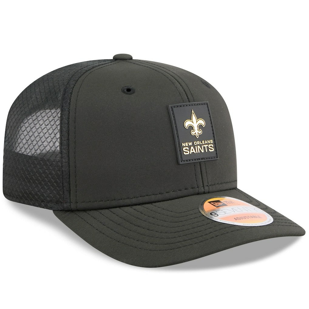 New Orleans Saints New Era 2025 Sideline 9SEVENTY Trucker Adjustable Hat - Black for sale