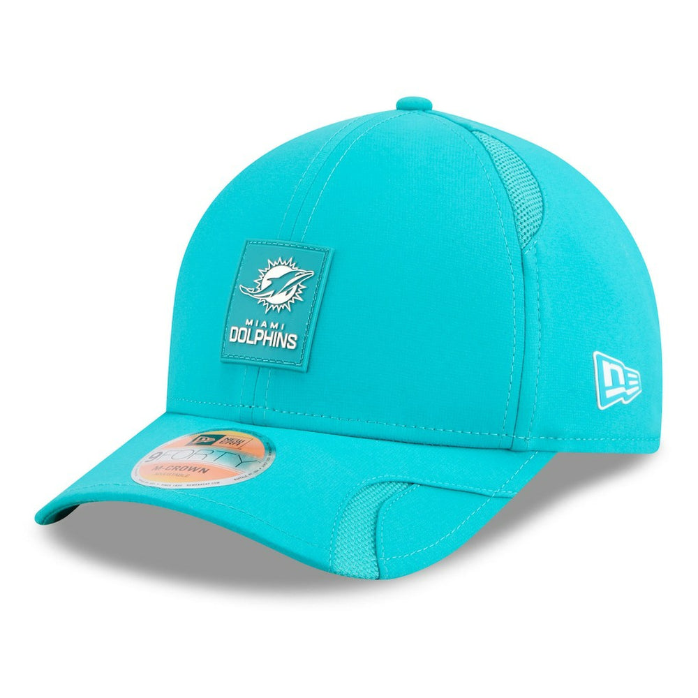 Miami Dolphins New Era 2025 Sideline M-Crown 9FORTY Adjustable Hat - Aqua on sale