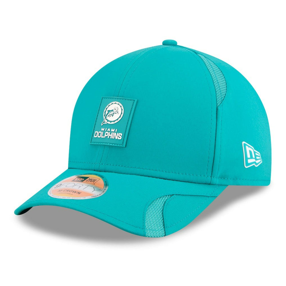 Miami Dolphins New Era 2025 Sideline Throwback M-Crown 9FORTY Adjustable Hat - Aqua on sale