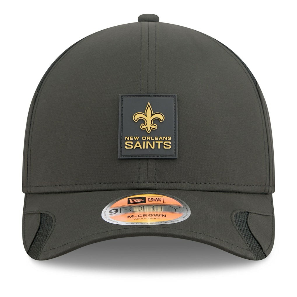 New Orleans Saints New Era 2025 Sideline M-Crown 9FORTY Adjustable Hat - Black on sale