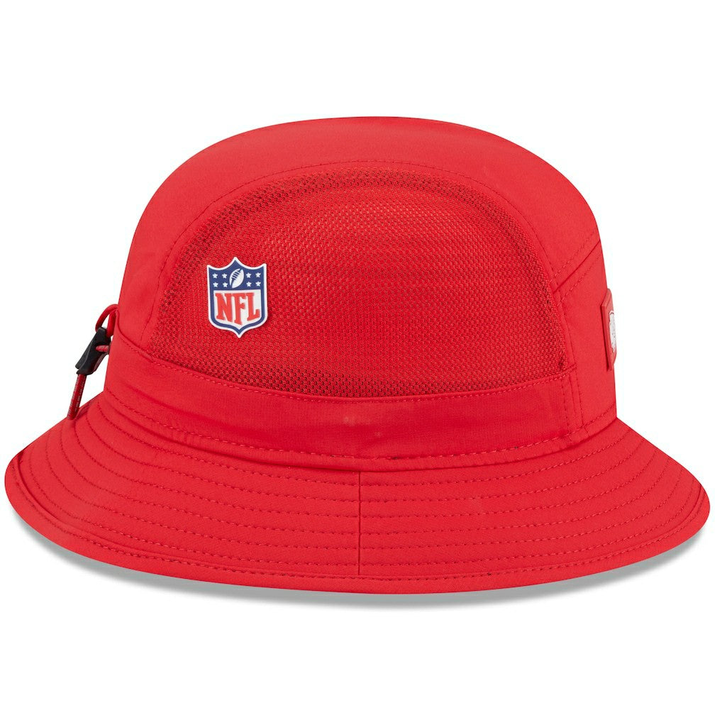 Kansas City Chiefs New Era 2025 Sideline Bucket Hat - Red for sale