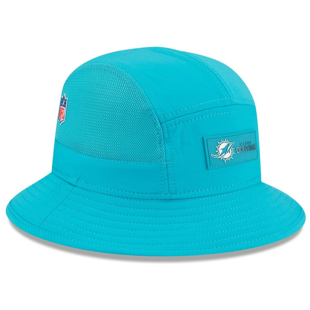 Miami Dolphins New Era 2025 Sideline Bucket Hat - Aqua on sale