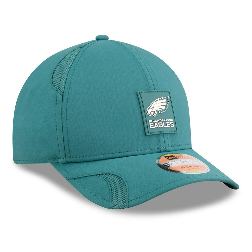 Philadelphia Eagles New Era Youth 2025 Sideline M-Crown 9FORTY Adjustable Hat - Midnight Green on sale