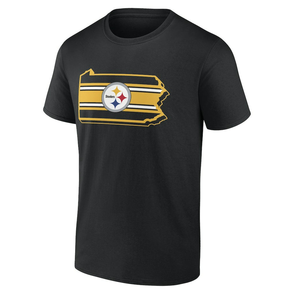 Pittsburgh Steelers State Outline T-Shirt - Black discount