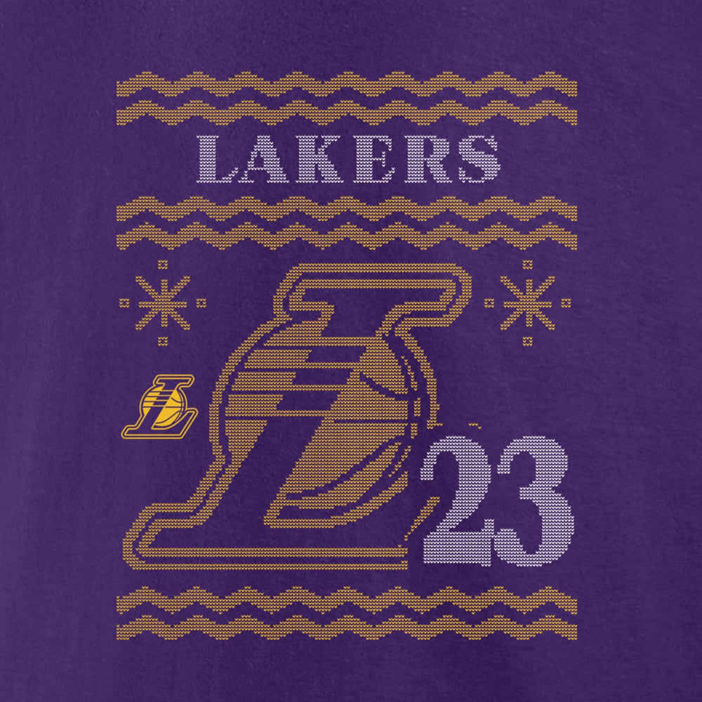 LeBron James Los Angeles Lakers Ugly Sweater Name & Number T-Shirt - Purple shop