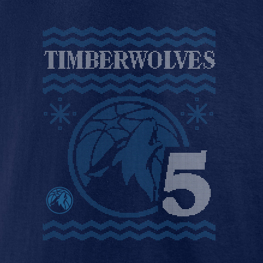 Anthony Edwards Minnesota Timberwolves Ugly Sweater Name & Number T-Shirt - Navy on sale