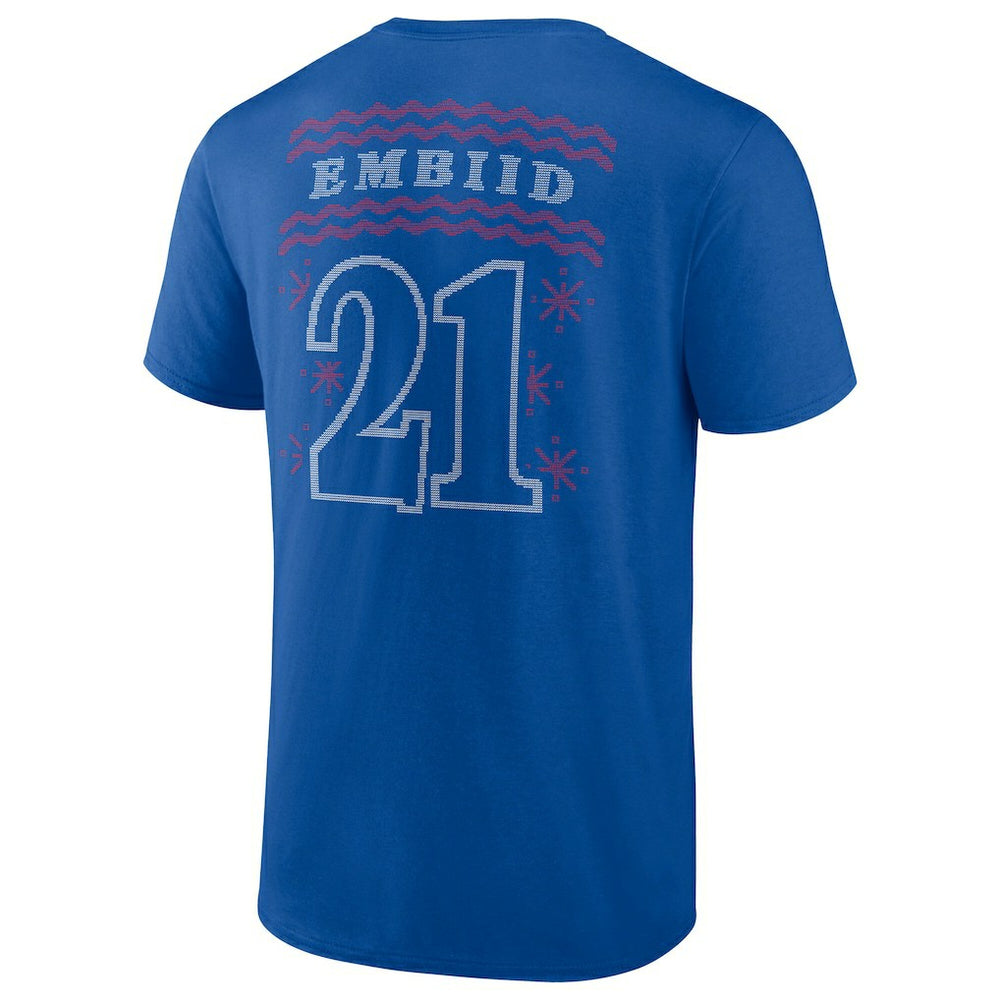 Joel Embiid Philadelphia 76ers Ugly Sweater Name & Number T-Shirt - Royal for sale
