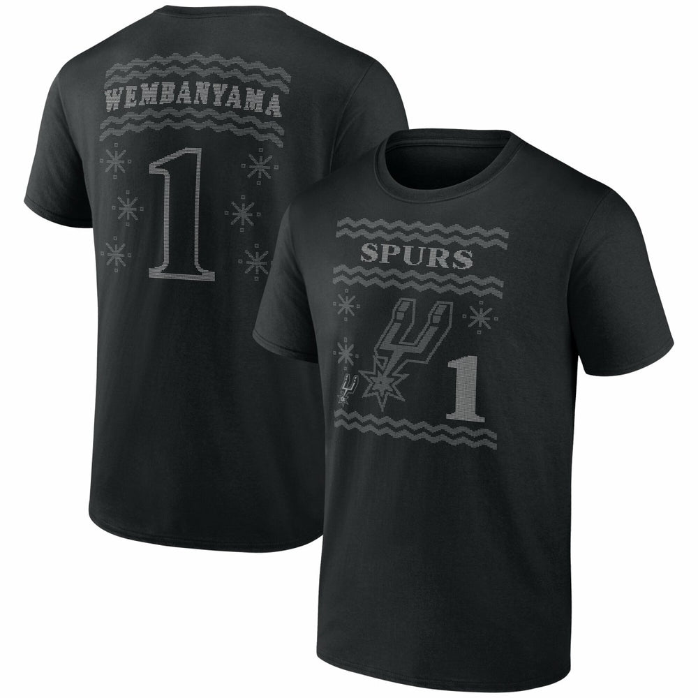 Victor Wembanyama San Antonio Spurs Ugly Sweater Name & Number T-Shirt - Black shop
