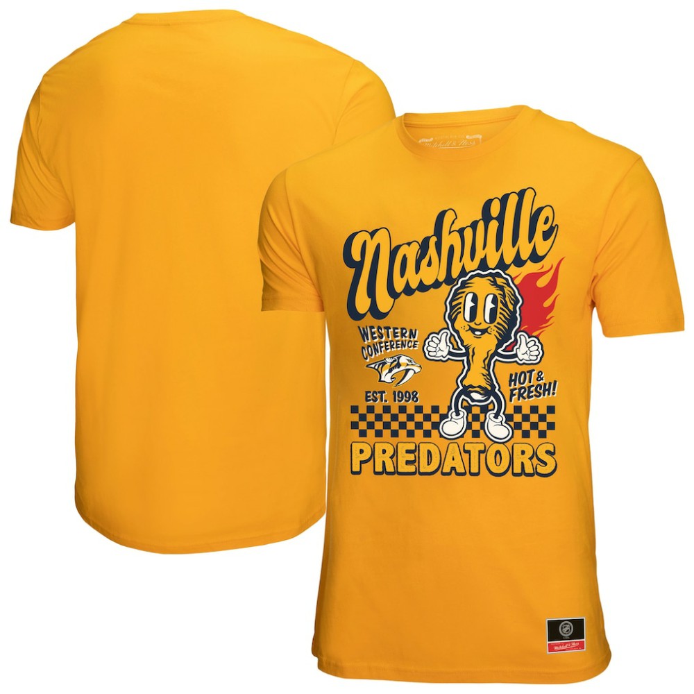 Nashville Predators Mitchell & Ness Local Food T-Shirt Gold