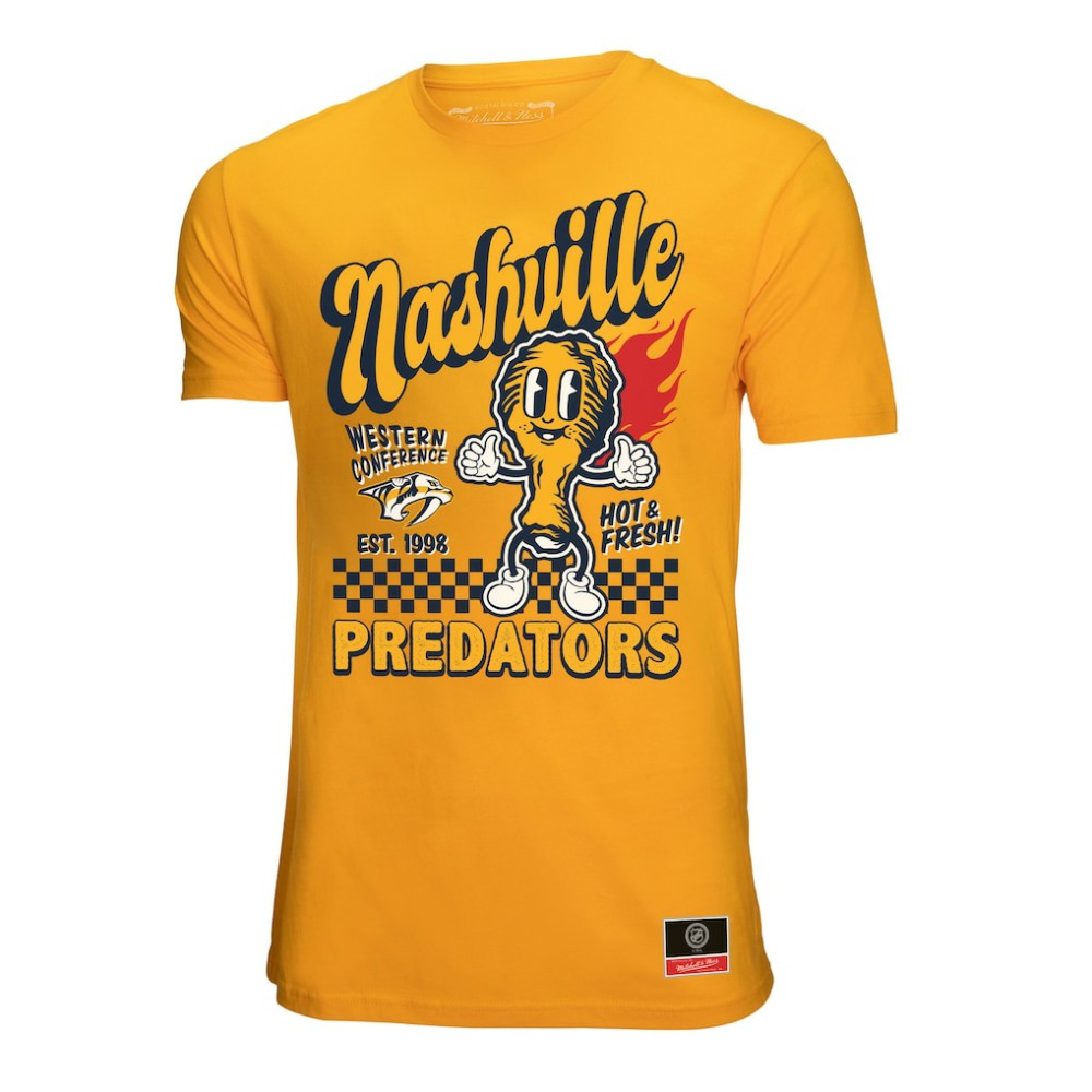 Nashville Predators Mitchell & Ness Local Food T-Shirt Gold