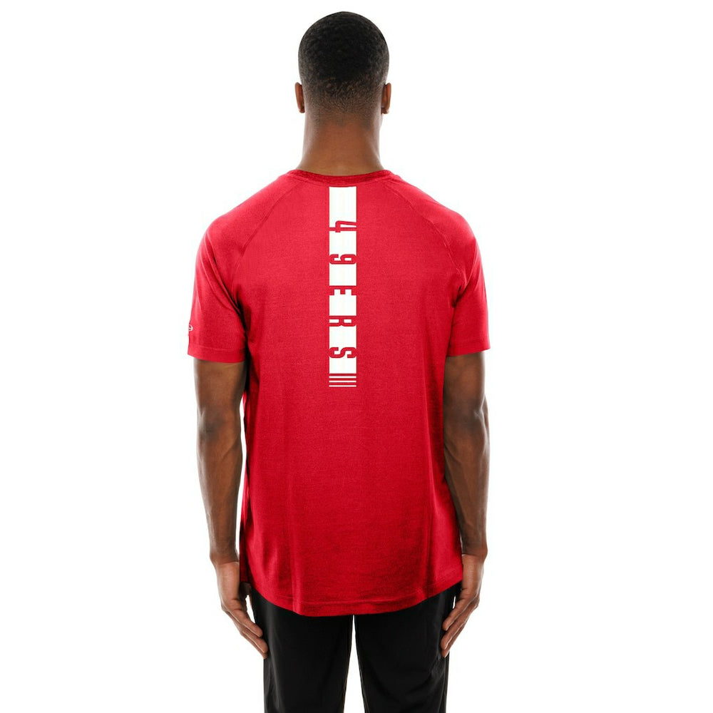 San Francisco 49ers New Era Functional Fandom Reflective T-Shirt - Scarlet on sale