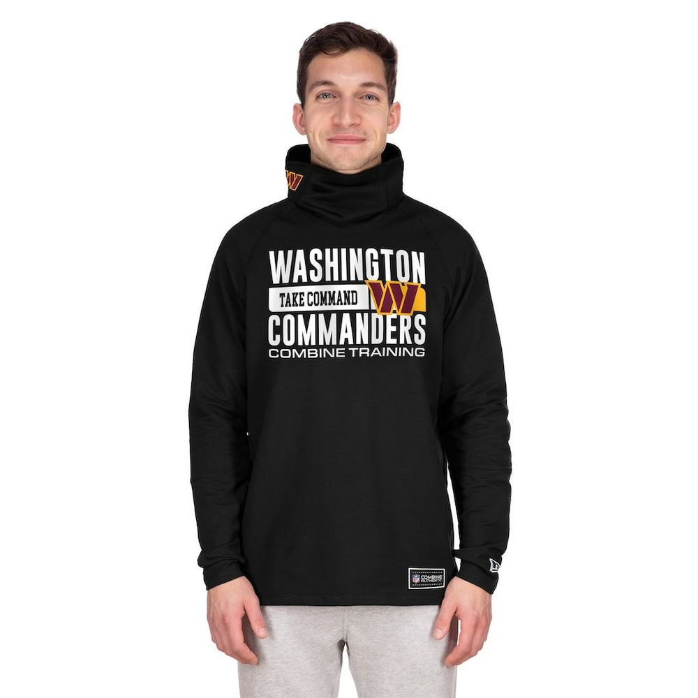 Washington Commanders New Era Functional Fandom Balaclava Helmet Stripe Tri-Blend Hoodie - Black for sale