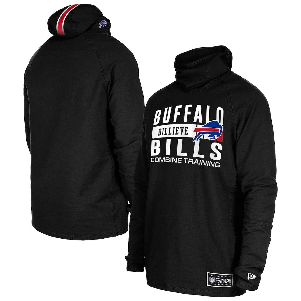 Buffalo Bills New Era Functional Fandom Balaclava Helmet Stripe Tri-Blend Hoodie - Black for sale