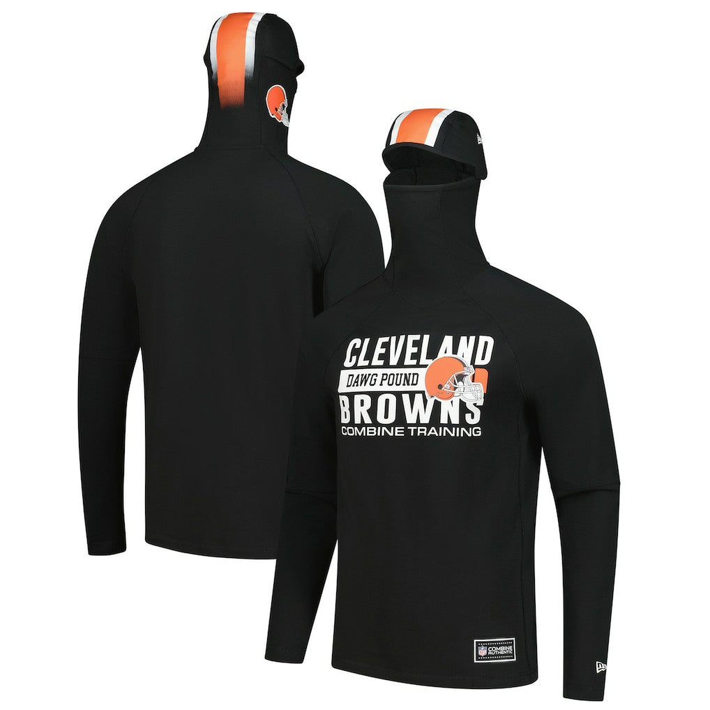 Cleveland Browns New Era Functional Fandom Balaclava Helmet Stripe Tri-Blend Hoodie - Black online