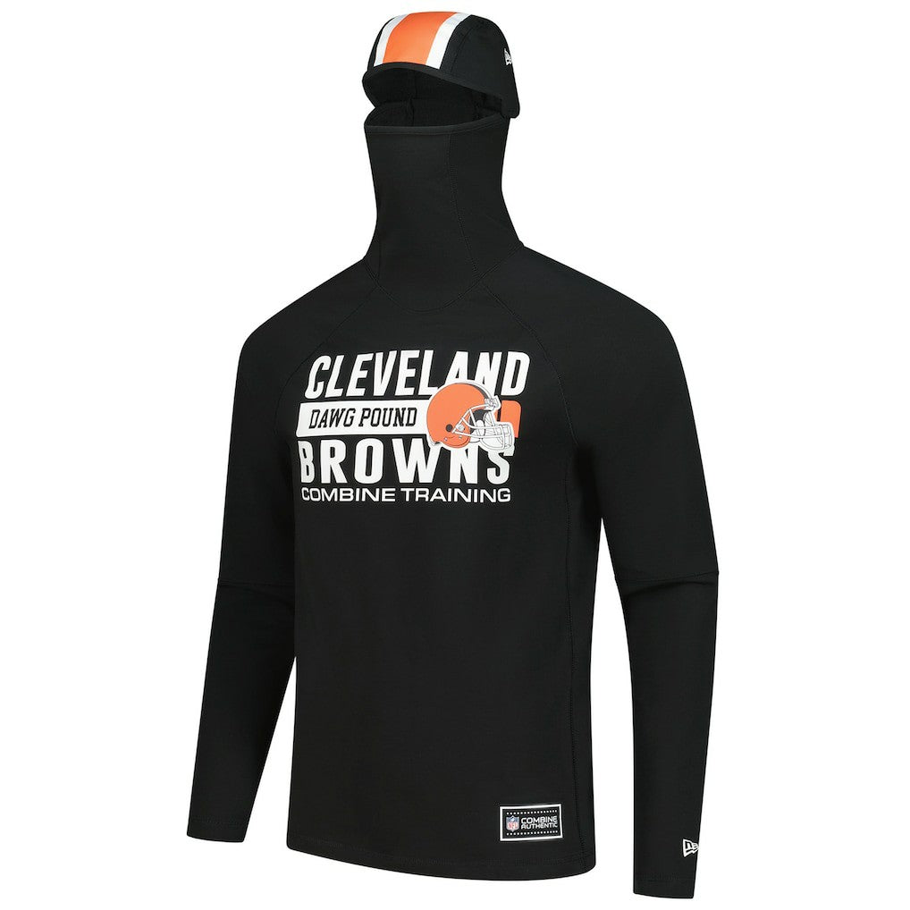 Cleveland Browns New Era Functional Fandom Balaclava Helmet Stripe Tri-Blend Hoodie - Black online
