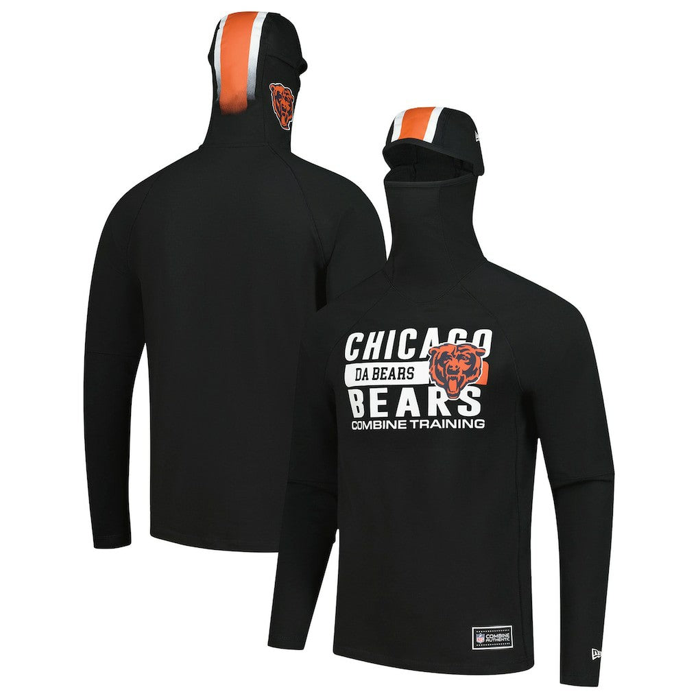 Chicago Bears New Era Functional Fandom Balaclava Helmet Stripe Tri-Blend Hoodie - Black for sale