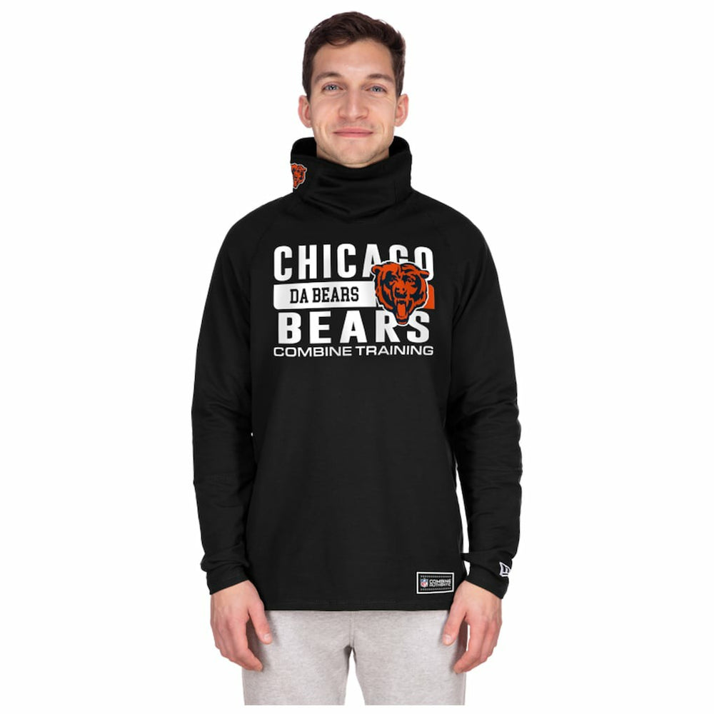 Chicago Bears New Era Functional Fandom Balaclava Helmet Stripe Tri-Blend Hoodie - Black for sale