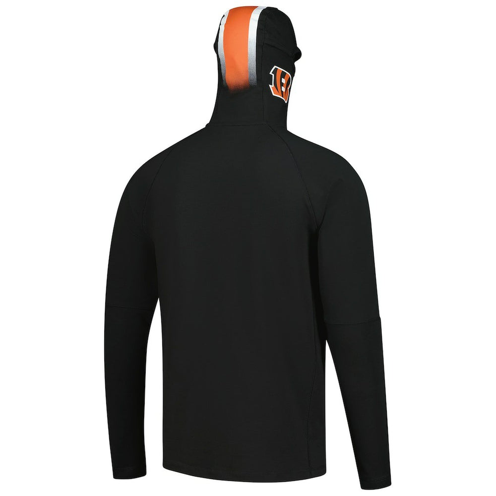 Cincinnati Bengals New Era Functional Fandom Balaclava Helmet Stripe Tri-Blend Hoodie - Black outlet