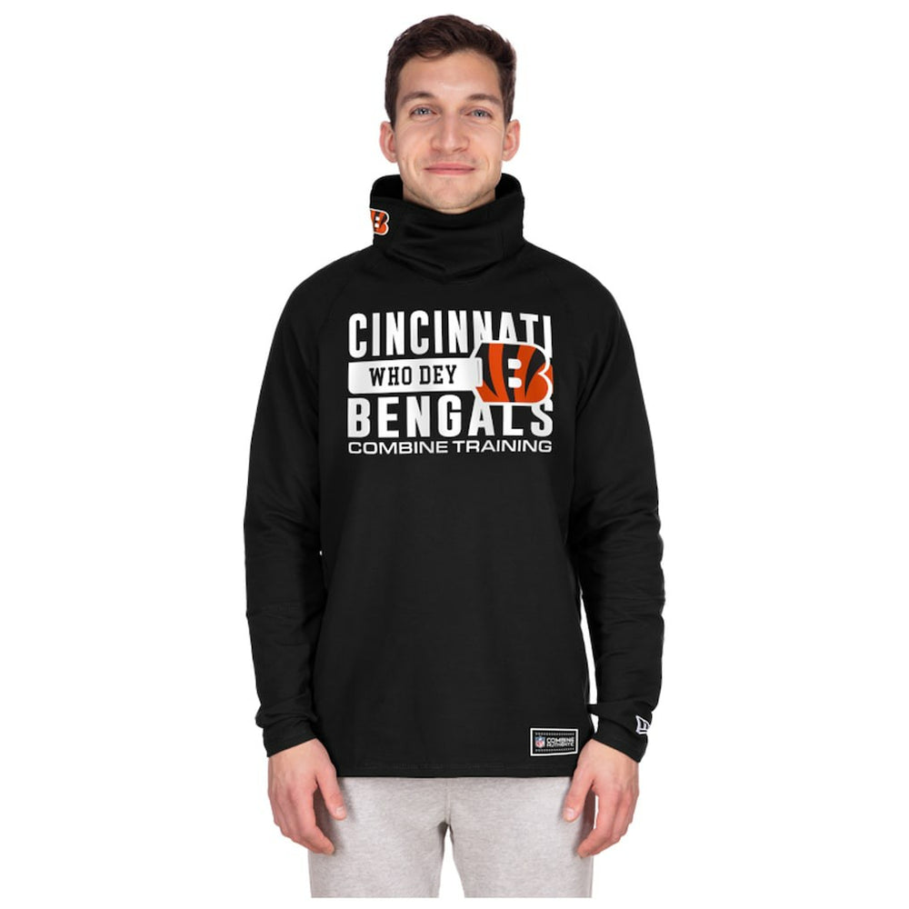 Cincinnati Bengals New Era Functional Fandom Balaclava Helmet Stripe Tri-Blend Hoodie - Black outlet