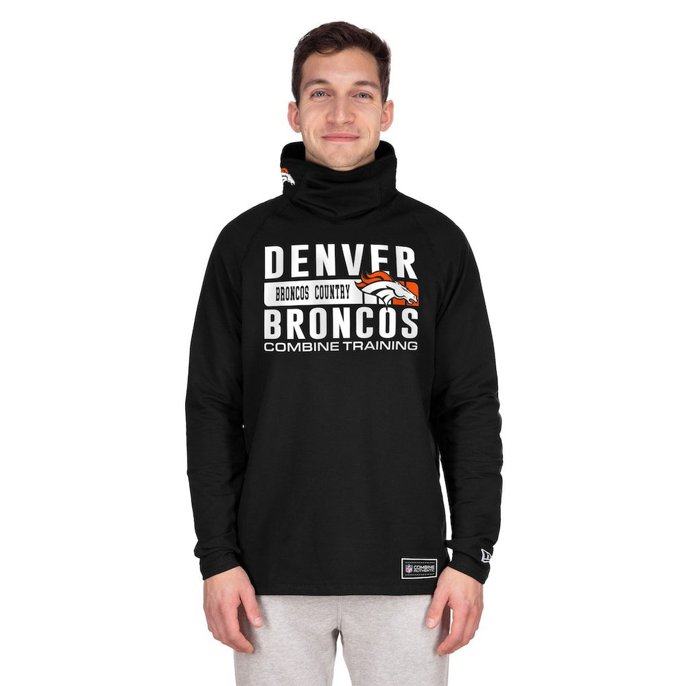 Denver Broncos New Era Functional Fandom Balaclava Helmet Stripe Tri-Blend Hoodie - Black discount