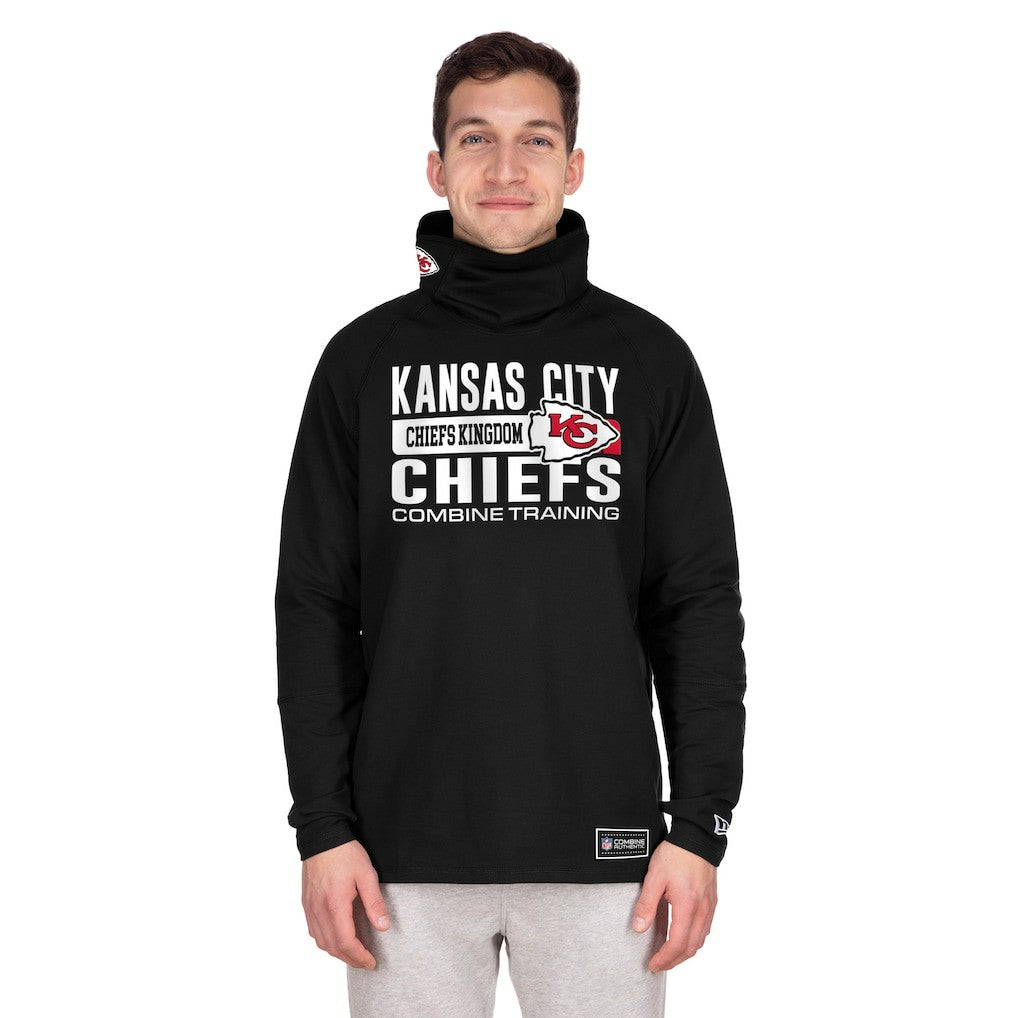 Kansas City Chiefs New Era Functional Fandom Balaclava Helmet Stripe Tri-Blend Hoodie - Black sale