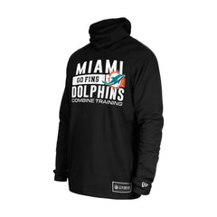 Miami Dolphins New Era Functional Fandom Balaclava Helmet Stripe Tri-Blend Hoodie - Black cheap