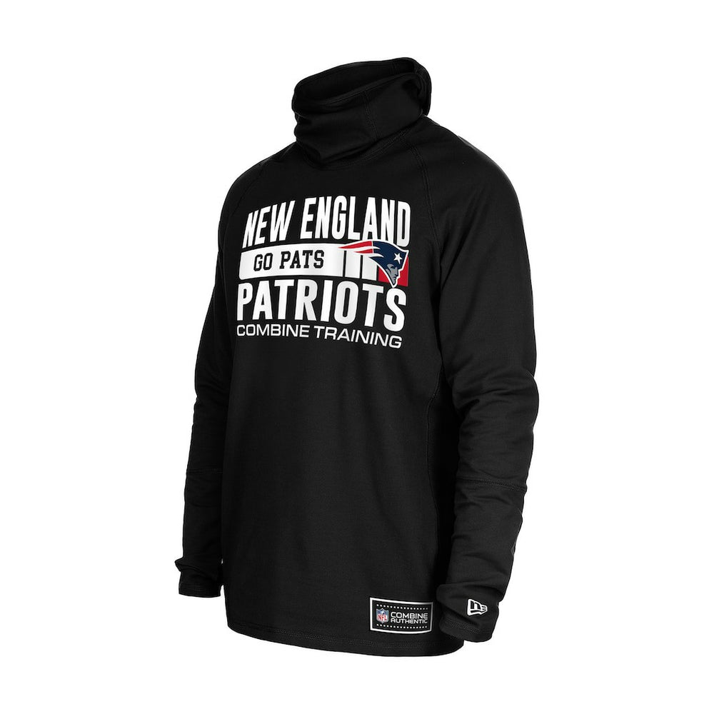 New England Patriots New Era Functional Fandom Balaclava Helmet Stripe Tri-Blend Hoodie - Black for sale