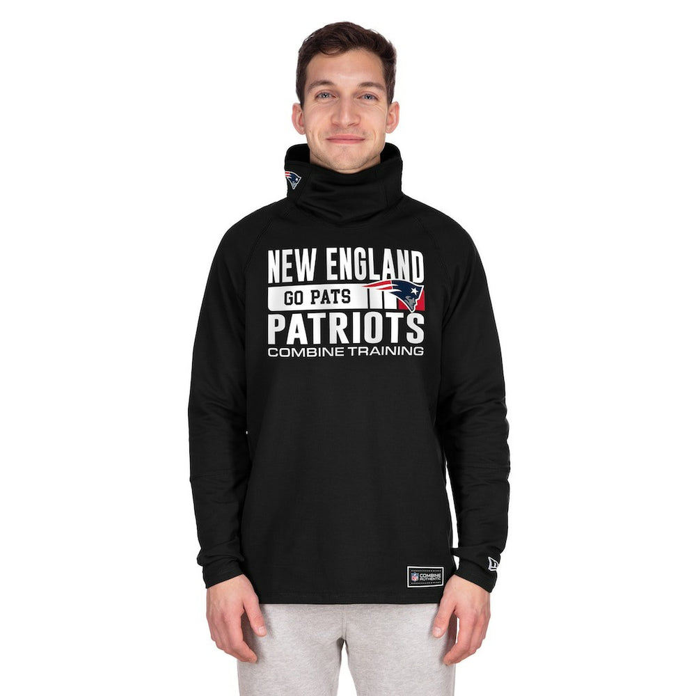 New England Patriots New Era Functional Fandom Balaclava Helmet Stripe Tri-Blend Hoodie - Black for sale