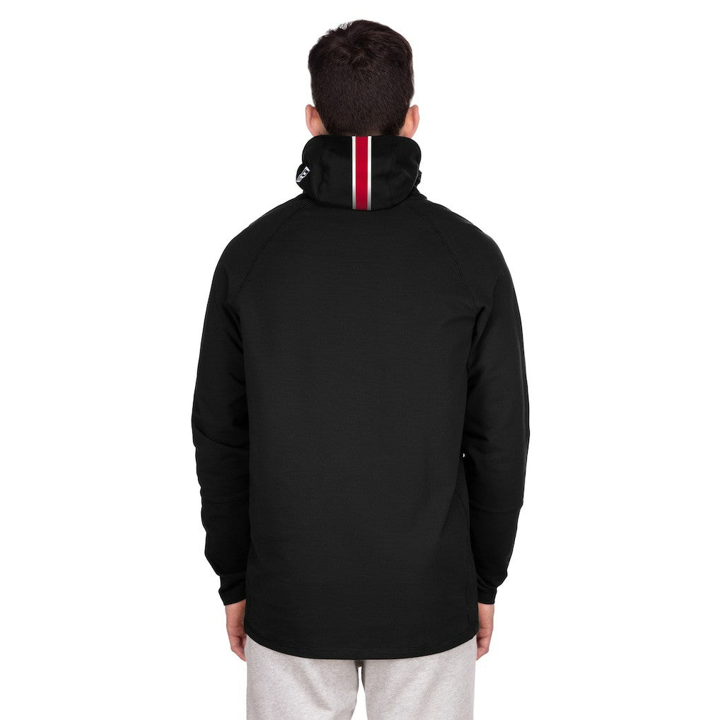 New England Patriots New Era Functional Fandom Balaclava Helmet Stripe Tri-Blend Hoodie - Black for sale