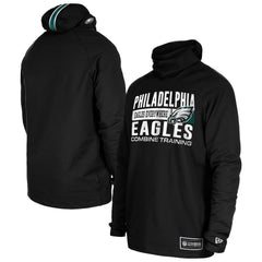 Philadelphia Eagles New Era Functional Fandom Balaclava Helmet Stripe Tri-Blend Hoodie - Black for sale