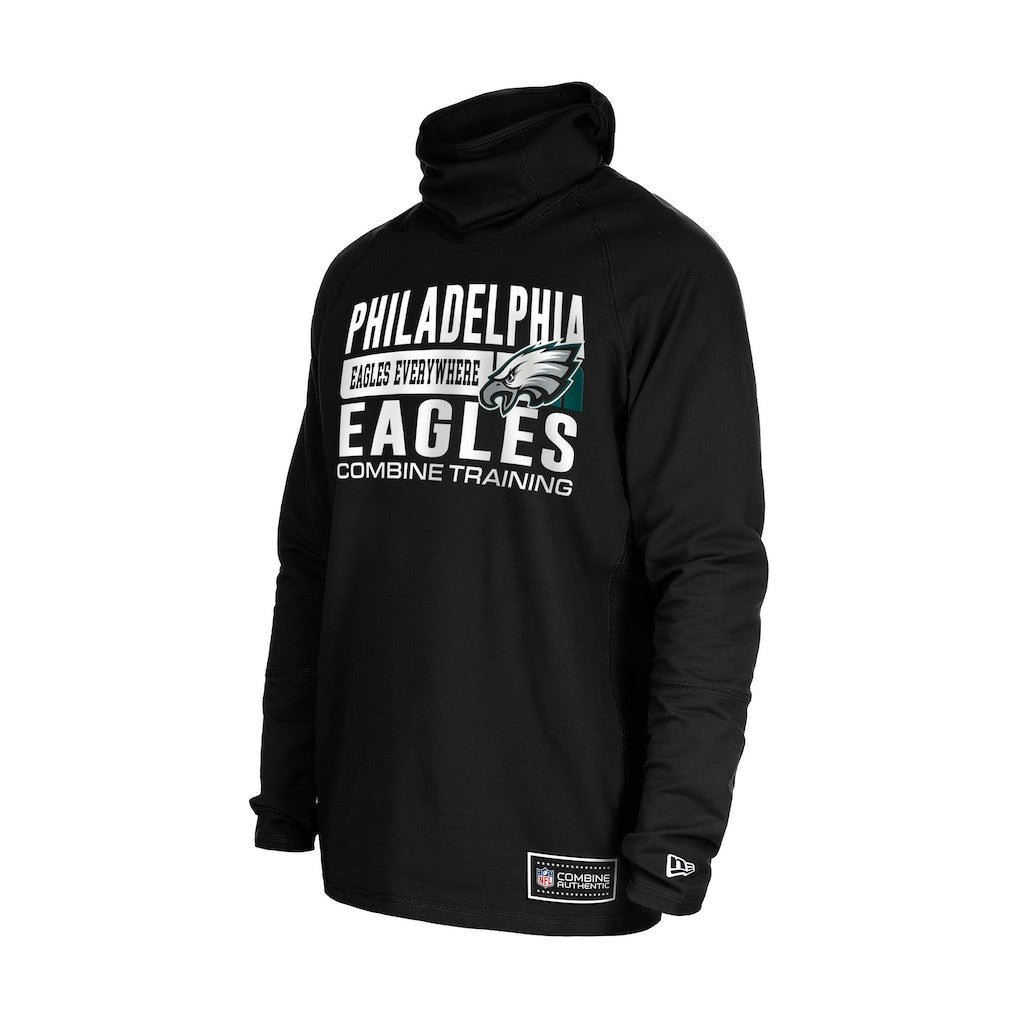 Philadelphia Eagles New Era Functional Fandom Balaclava Helmet Stripe Tri-Blend Hoodie - Black for sale