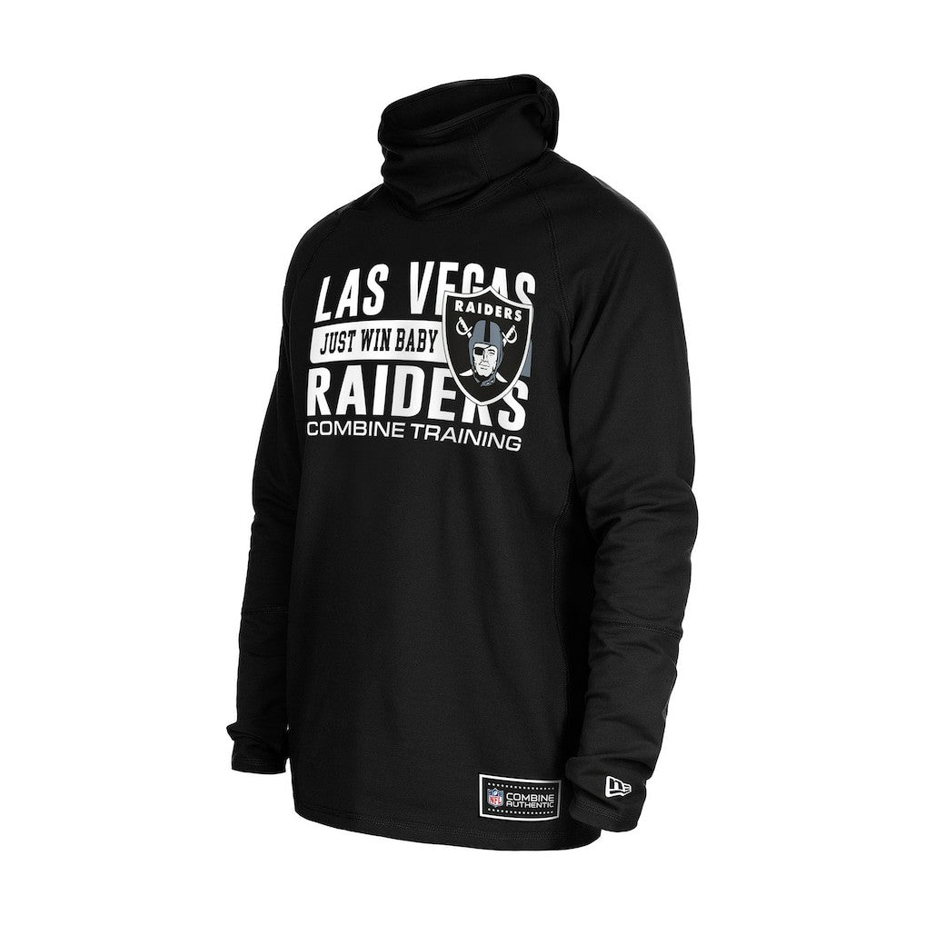 Las Vegas Raiders New Era Functional Fandom Balaclava Helmet Stripe Tri-Blend Hoodie - Black discount