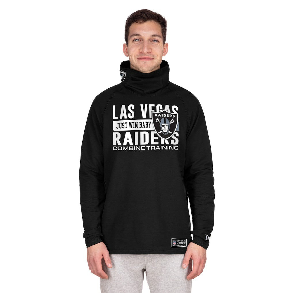 Las Vegas Raiders New Era Functional Fandom Balaclava Helmet Stripe Tri-Blend Hoodie - Black discount