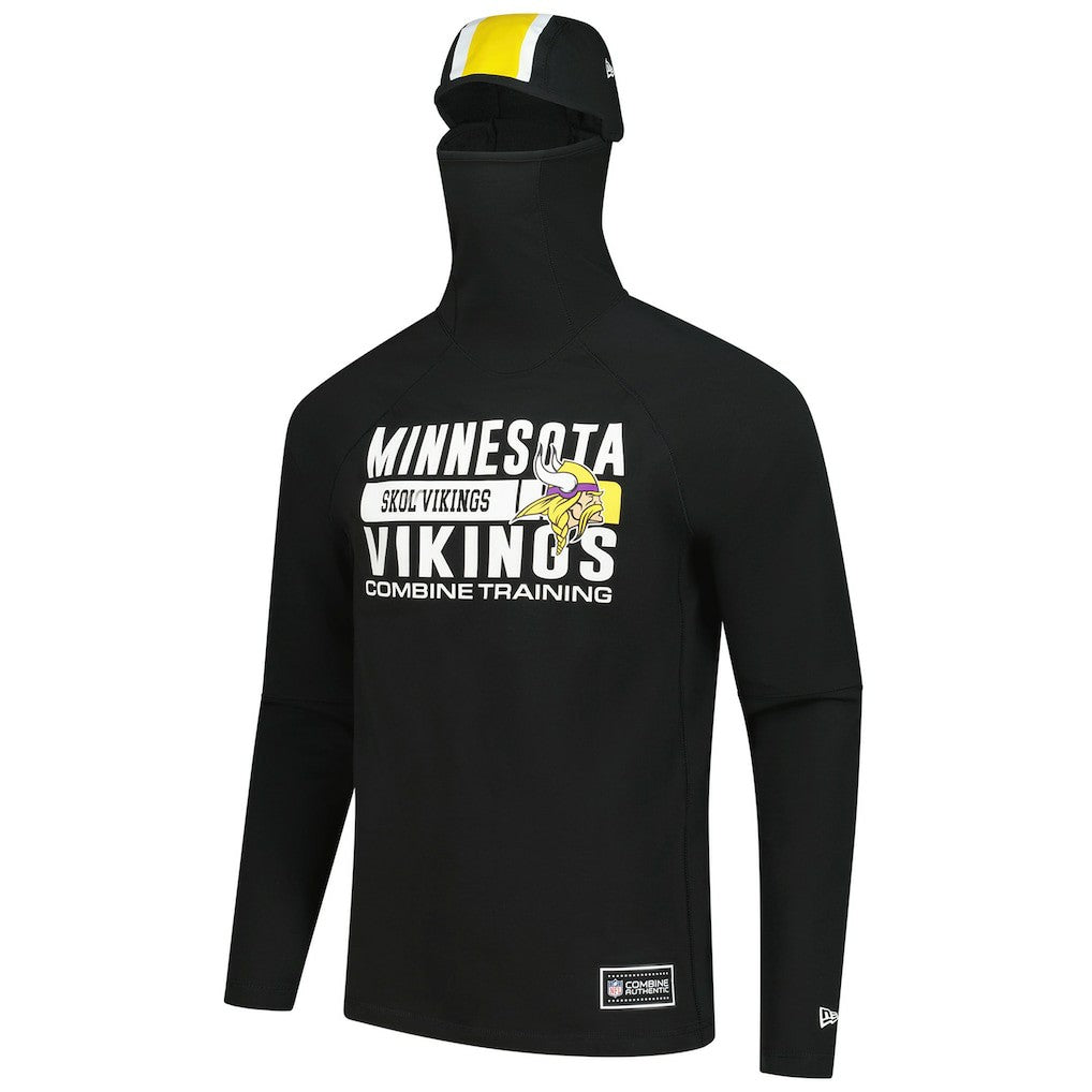 Minnesota Vikings New Era Functional Fandom Balaclava Helmet Stripe Tri-Blend Hoodie - Black for sale