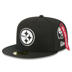 Pittsburgh Steelers New Era x Alpha Industries 59FIFTY Fitted Hat - Black on sale
