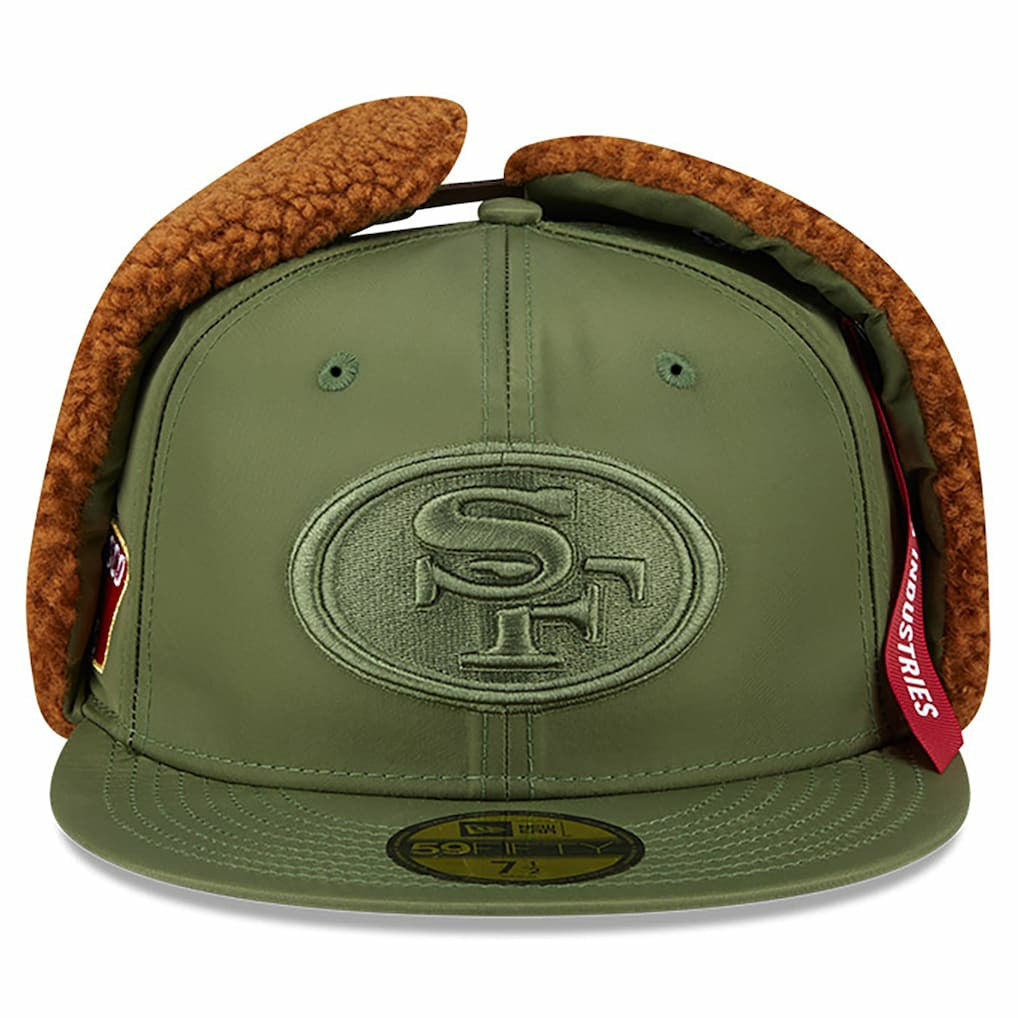 San Francisco 49ers New Era x Alpha Industries Dog Ears 59FIFTY Fitted Hat - Olive outlet