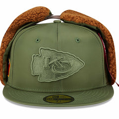 Kansas City Chiefs New Era x Alpha Industries Dog Ears 59FIFTY Fitted Hat - Olive for sale