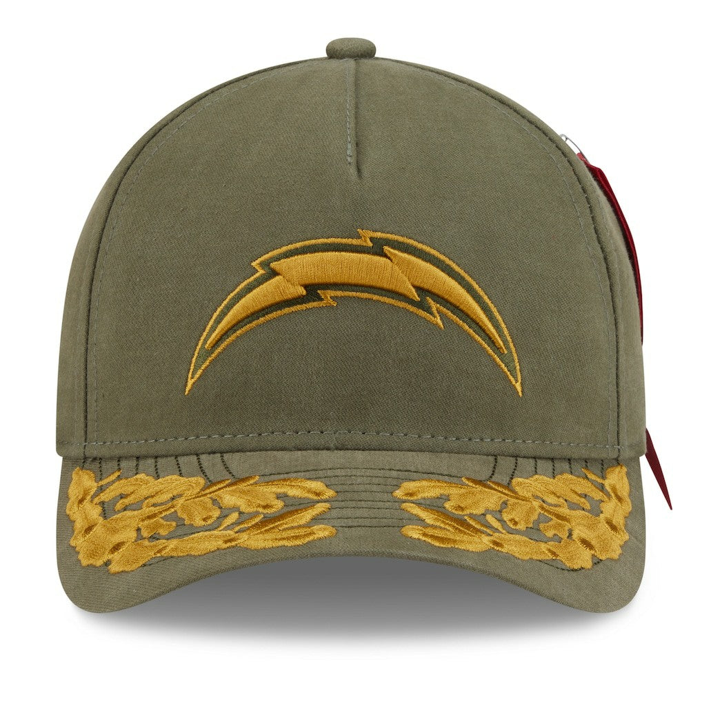 Los Angeles Chargers New Era x Alpha Industries A-Frame 9FORTY Adjustable Hat - Olive online