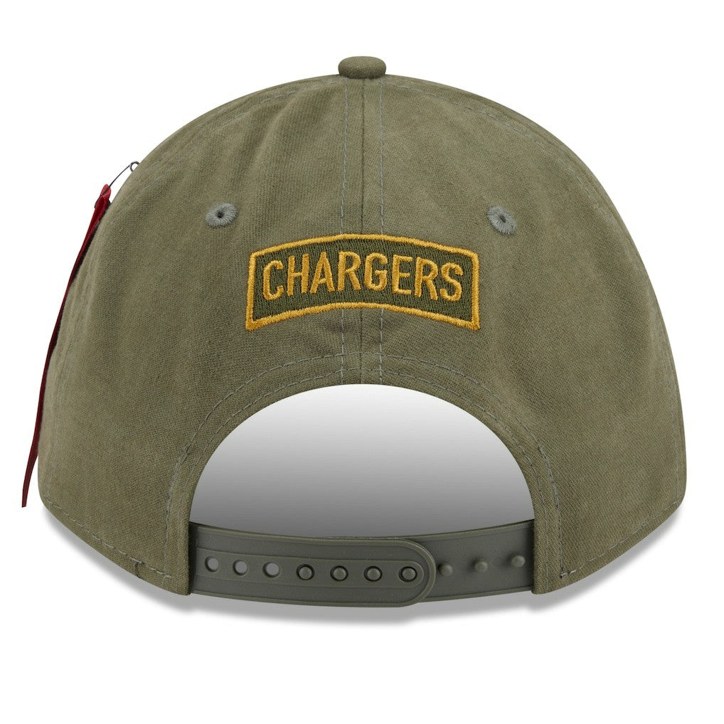 Los Angeles Chargers New Era x Alpha Industries A-Frame 9FORTY Adjustable Hat - Olive online